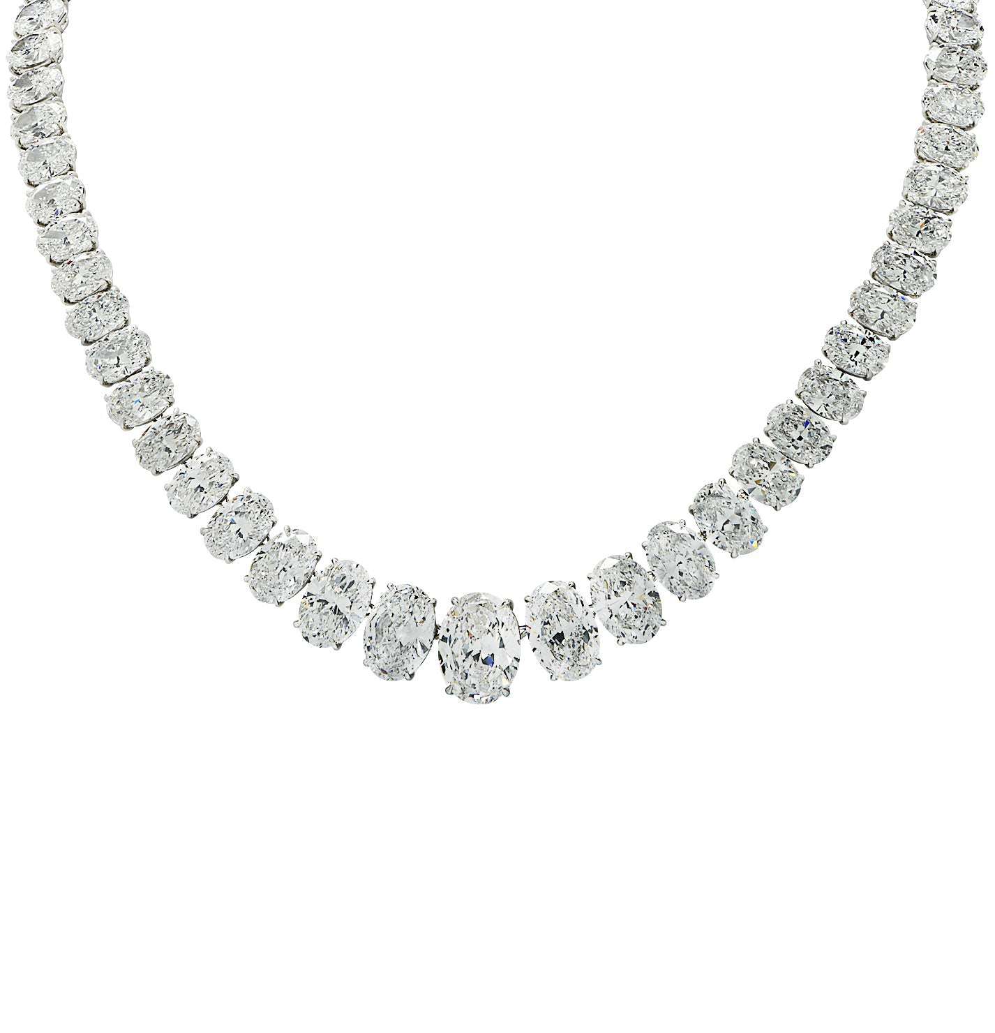 85ct Oval Diamond Riviera Necklace in Platinum by VIVID – V44664 Vivid Diamonds
