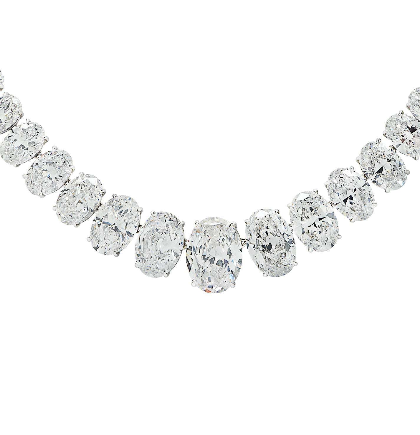 85ct Oval Diamond Riviera Necklace in Platinum by VIVID – V44664 Vivid Diamonds
