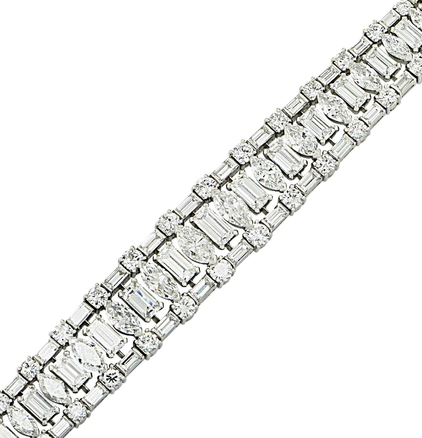 Harry Winston 48ct Diamond Bracelet in Platinum – V44713 Vivid Diamonds