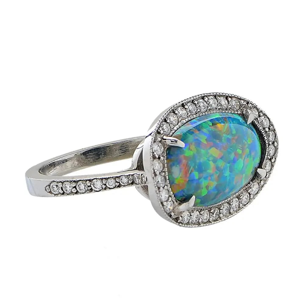 2.77 Carat Opal and Diamond Ring -V8580