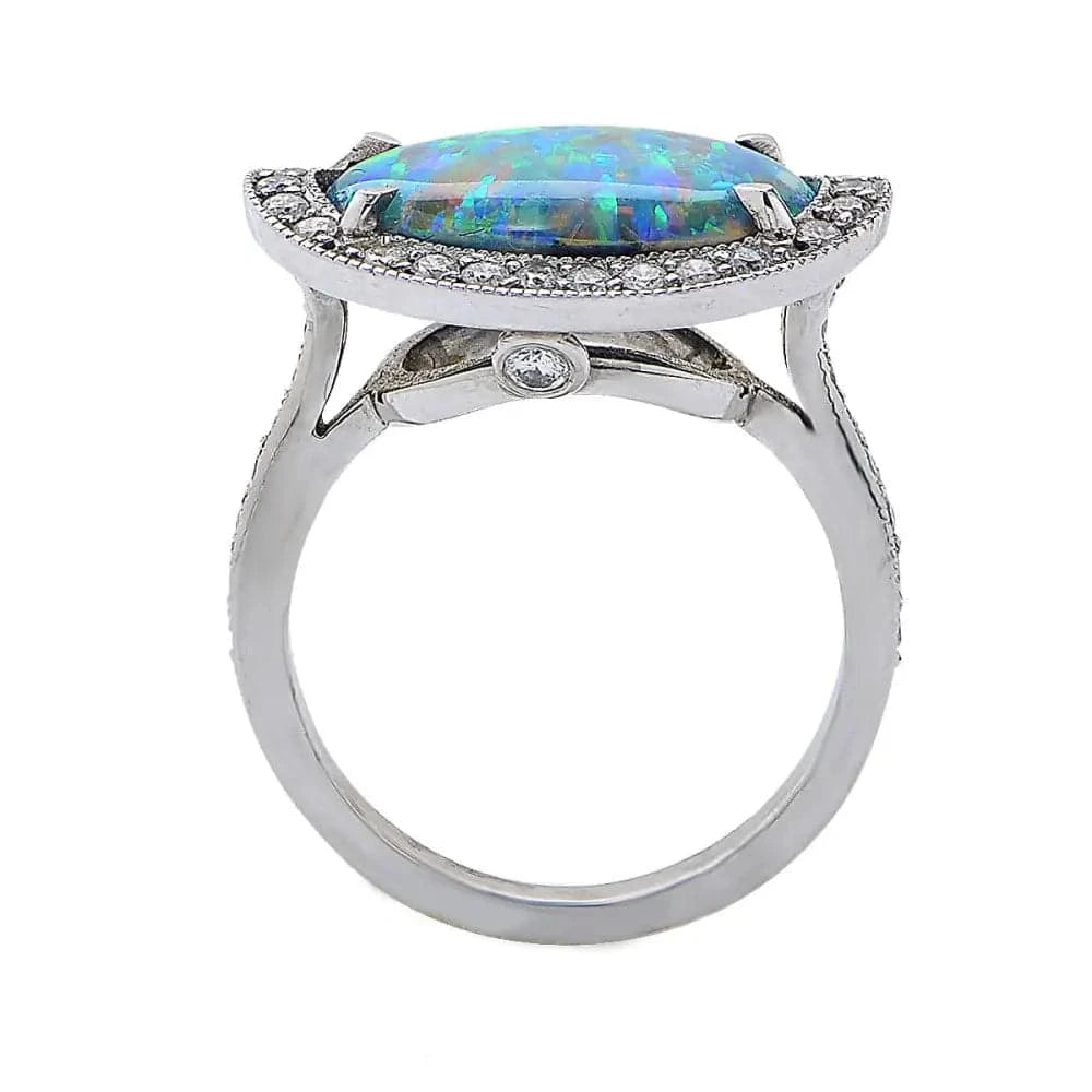 2.77 Carat Opal and Diamond Ring -V8580