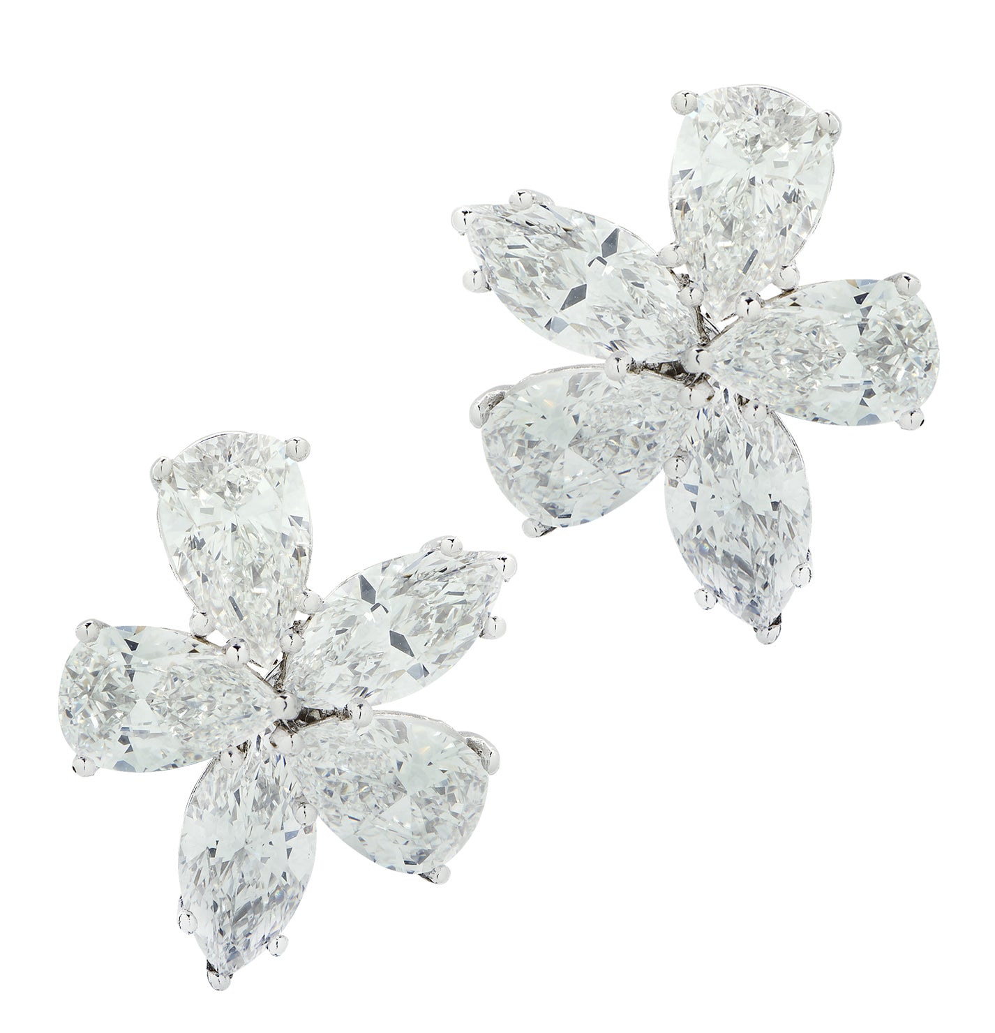 Vivid Diamonds GIA Certified 10.43 Carat Diamond And Platinum Cluster Earrings -V45296 - vividdiamonds