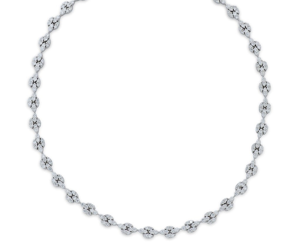 Bvlgari 7.70 Carat Diamond  Cluster Link Necklace-V45617 - vividdiamonds