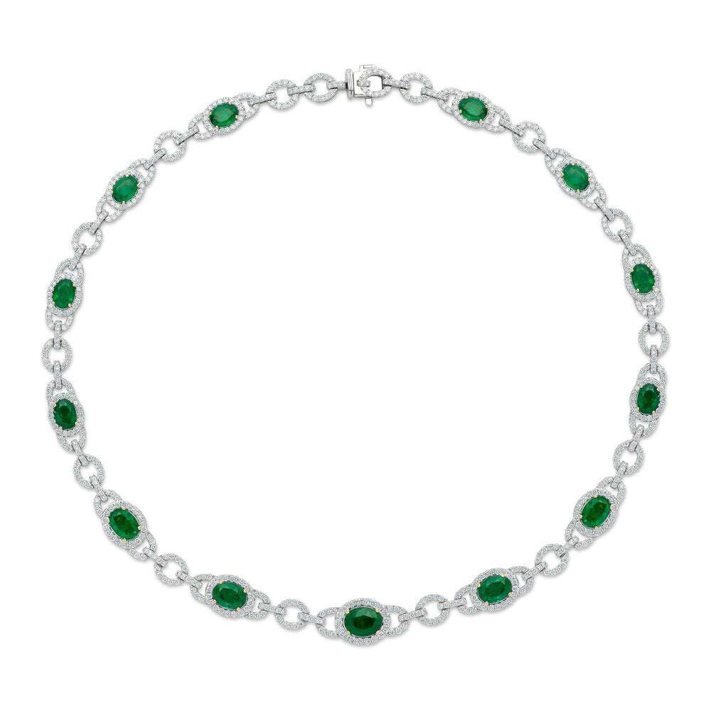 エメラルドネックレス　ビーズ　ジュエリー　emerald necklace esmeralda-necklace-yg-belmont-
