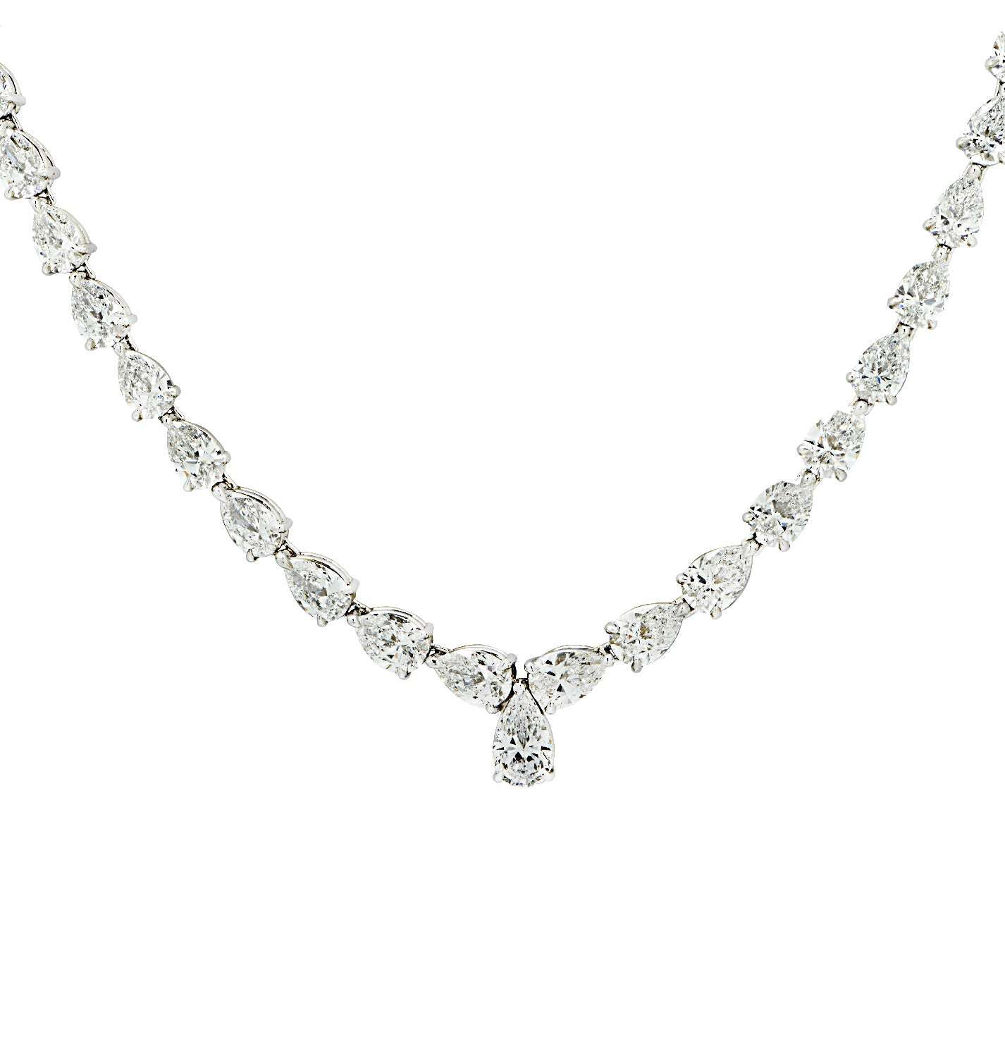Vivid Diamonds 30.58 Carat Diamond Graduated Pear Shape Necklace-V45661 Vivid Diamonds