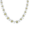 28.50 Carat Yellow and White Diamond Flower Cluster Necklace-V45676 - vividdiamonds