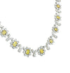 28.50 Carat Yellow and White Diamond Flower Cluster Necklace-V45676 - vividdiamonds