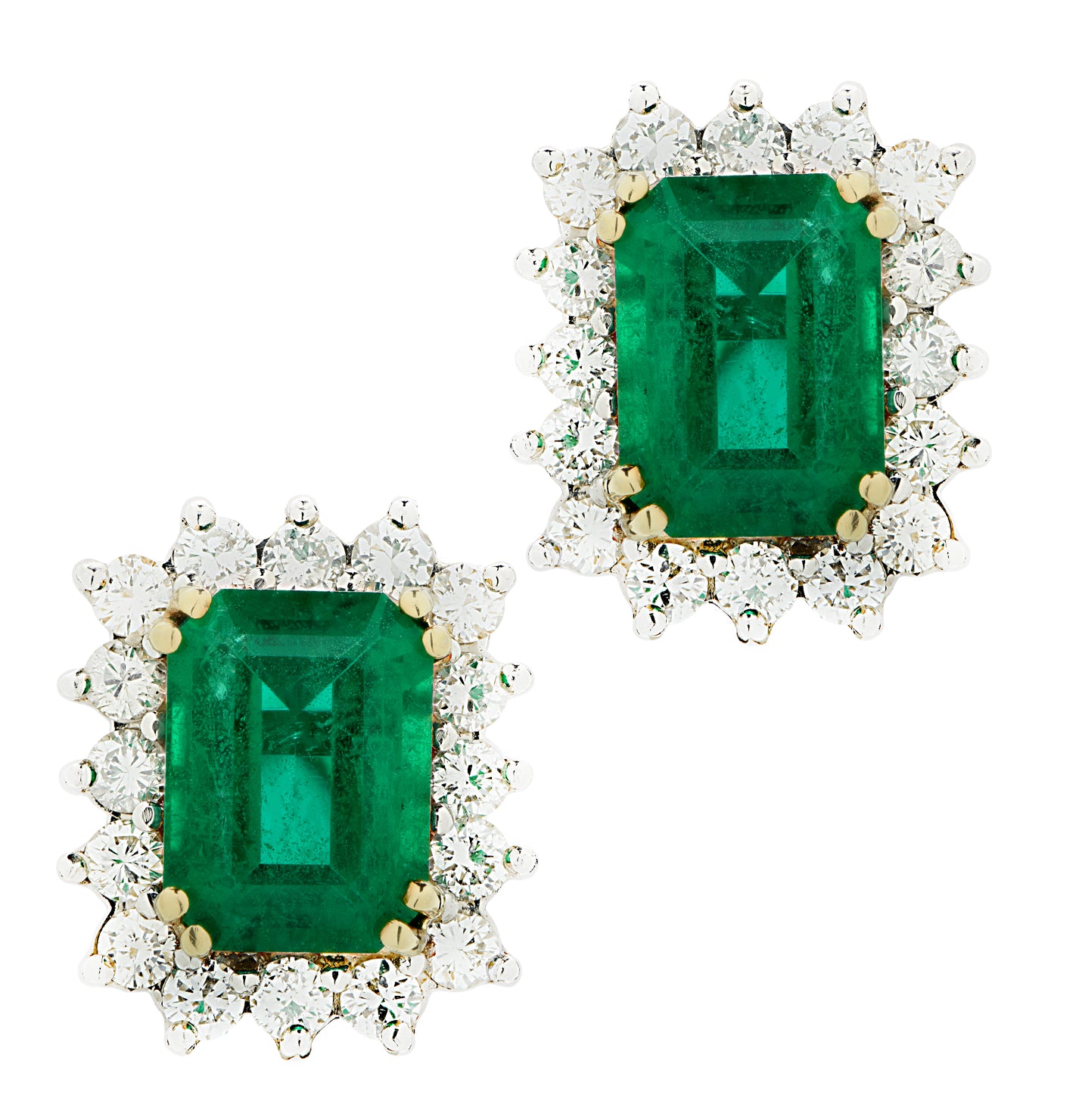 Vivid Diamonds GIA Certified 6.7 Carat Emerald & Diamond Earrings -V45942 - vividdiamonds