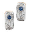 French Chanel Blue &amp; Yellow Sapphire Reversible Hoop Earrings -V46336 - vividdiamonds