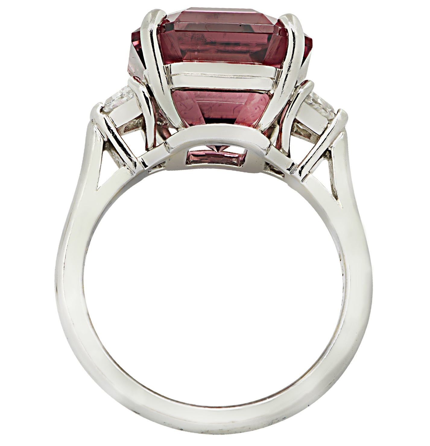 Oscar Heyman 9.8 Carat Ascher Cut Tourmaline & Diamond Ring - V46405 |  Vivid Diamonds Inc