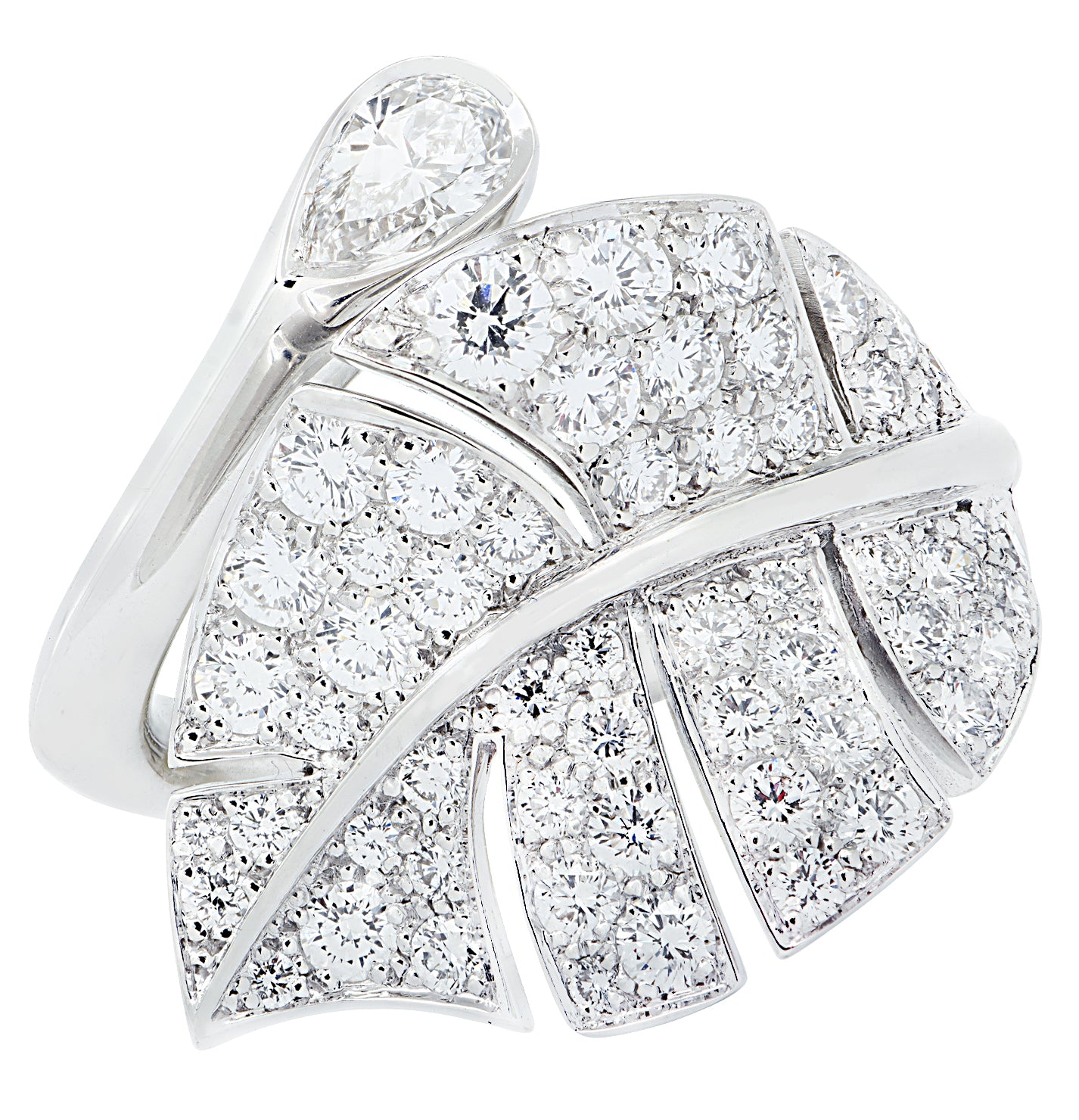 Van Cleef & Arpels Diamond Virevolte Between the Finger Leaf Ring -V46470 - vividdiamonds