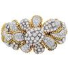 13 Carat Diamond and Yellow Gold Flower Bangle Bracelet -V46490