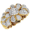 13 Carat Diamond and Yellow Gold Flower Bangle Bracelet -V46490