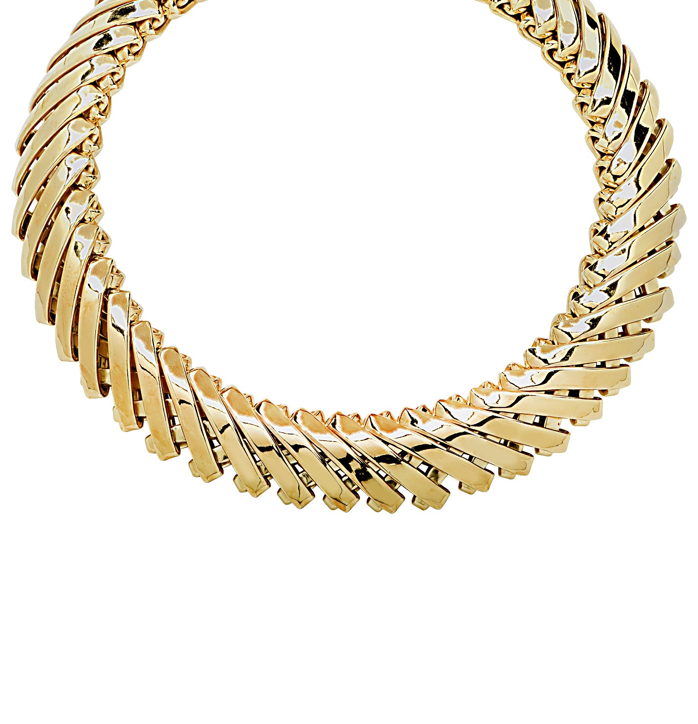 German Modernist 18 Karat Yellow Gold Wide Choker Necklace -V46495