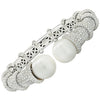 10 Carat Pave Diamond and Pearl Cuff Bracelet -V46499