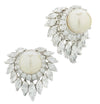 5.40 Carat Diamond and Pearl Ear Clip Earrings -V46507