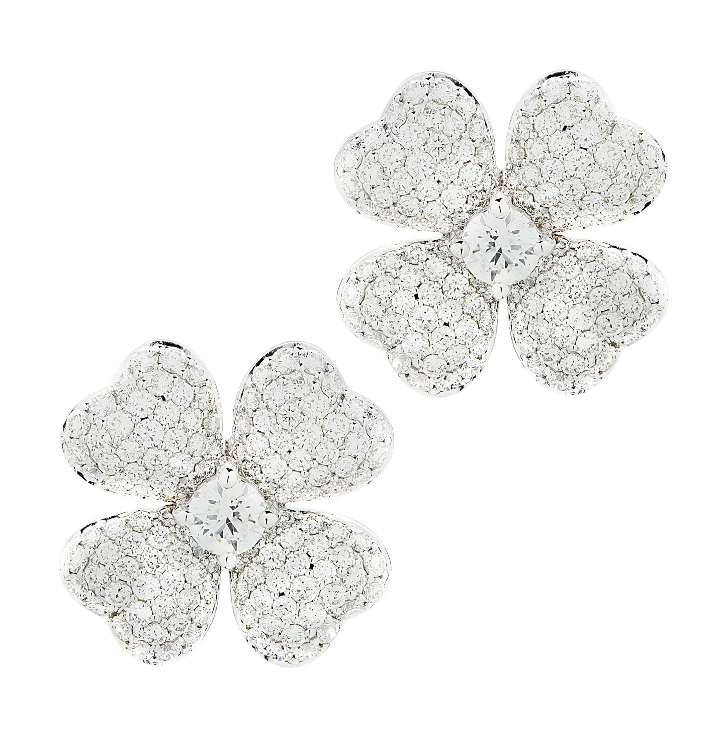 Vivid Diamonds 2.09 Carat Diamond Clover Earrings -V46574