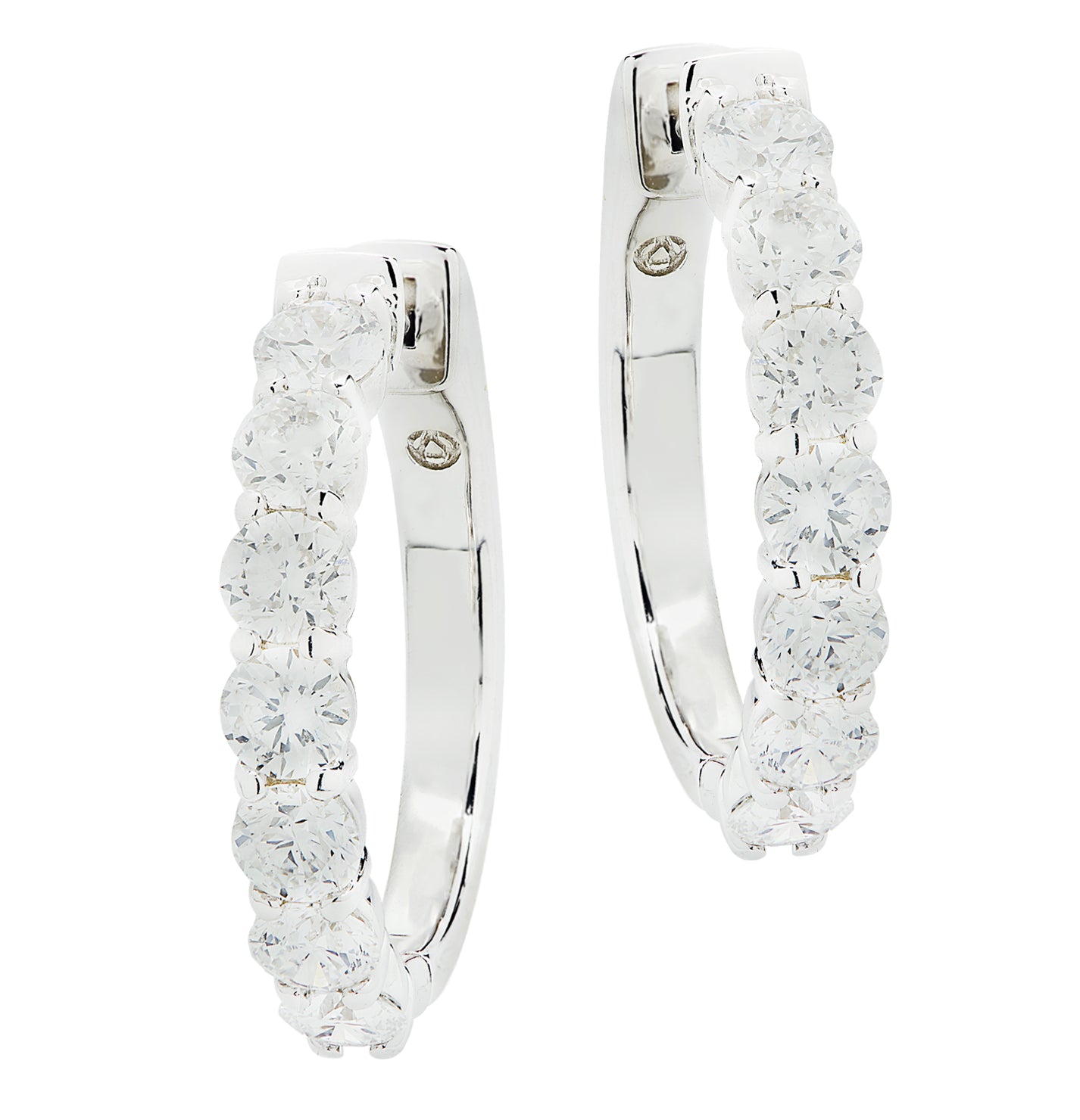 Vivid Diamonds 2.32 Carat Diamond Hoop Earrings -V46580 - vividdiamonds