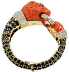 David Webb Curly Lion Coral Bangle Bracelet -V46594 - vividdiamonds