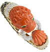 David Webb Curly Lion Coral Bangle Bracelet -V46594 - vividdiamonds