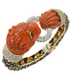 David Webb Curly Lion Coral Bangle Bracelet -V46594 - vividdiamonds