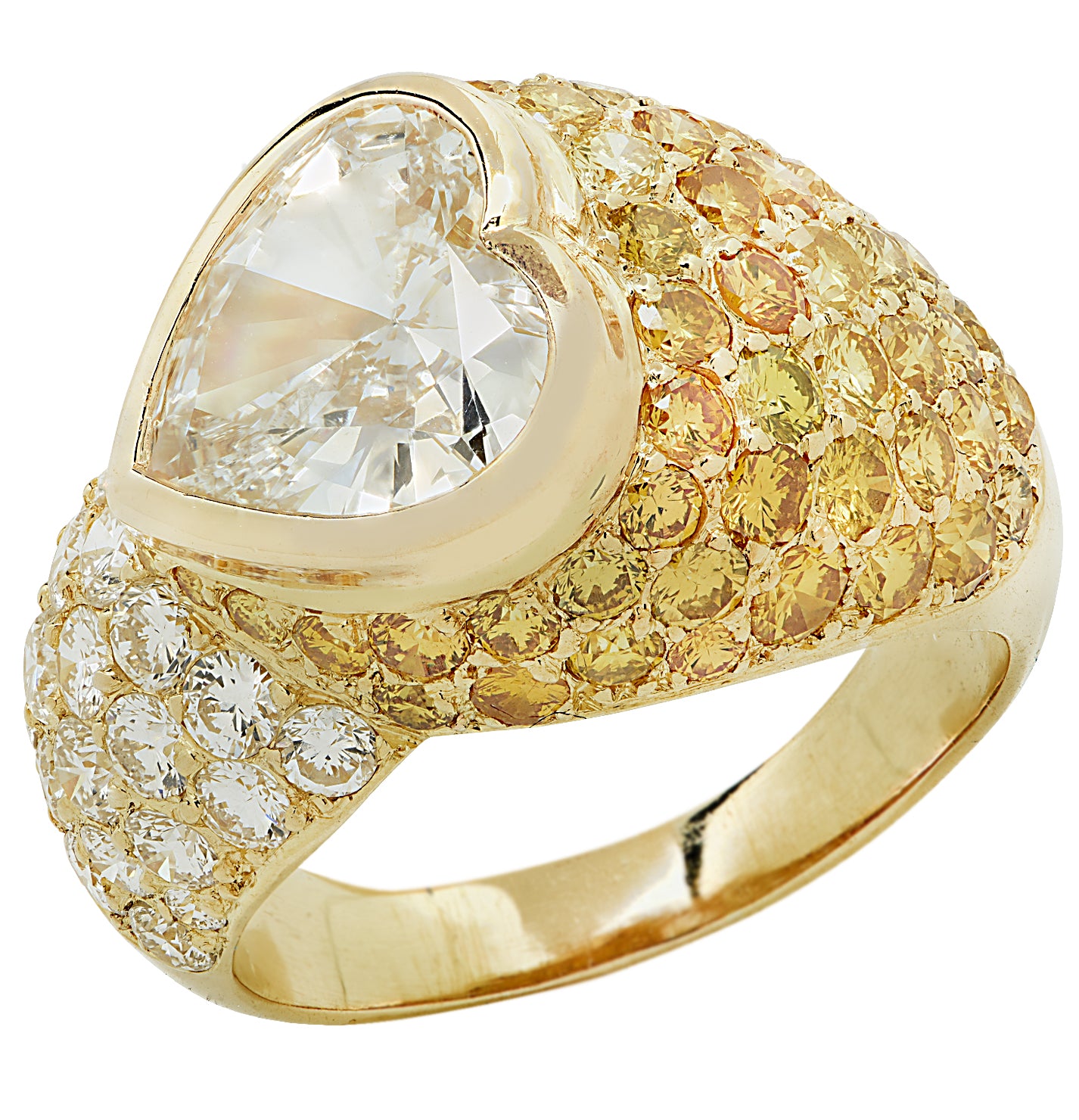 Andre Vassort 2.50 Carat Heart Shape Diamond Bombe Ring -V46624 - vividdiamonds