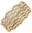 Stunning Vintage 1970s Van Cleef & Arpels 26 Carat Diamond Bracelet in 18K Yellow Gold by Vivid Diamonds showcasing intricate design and luxurious diamonds.
