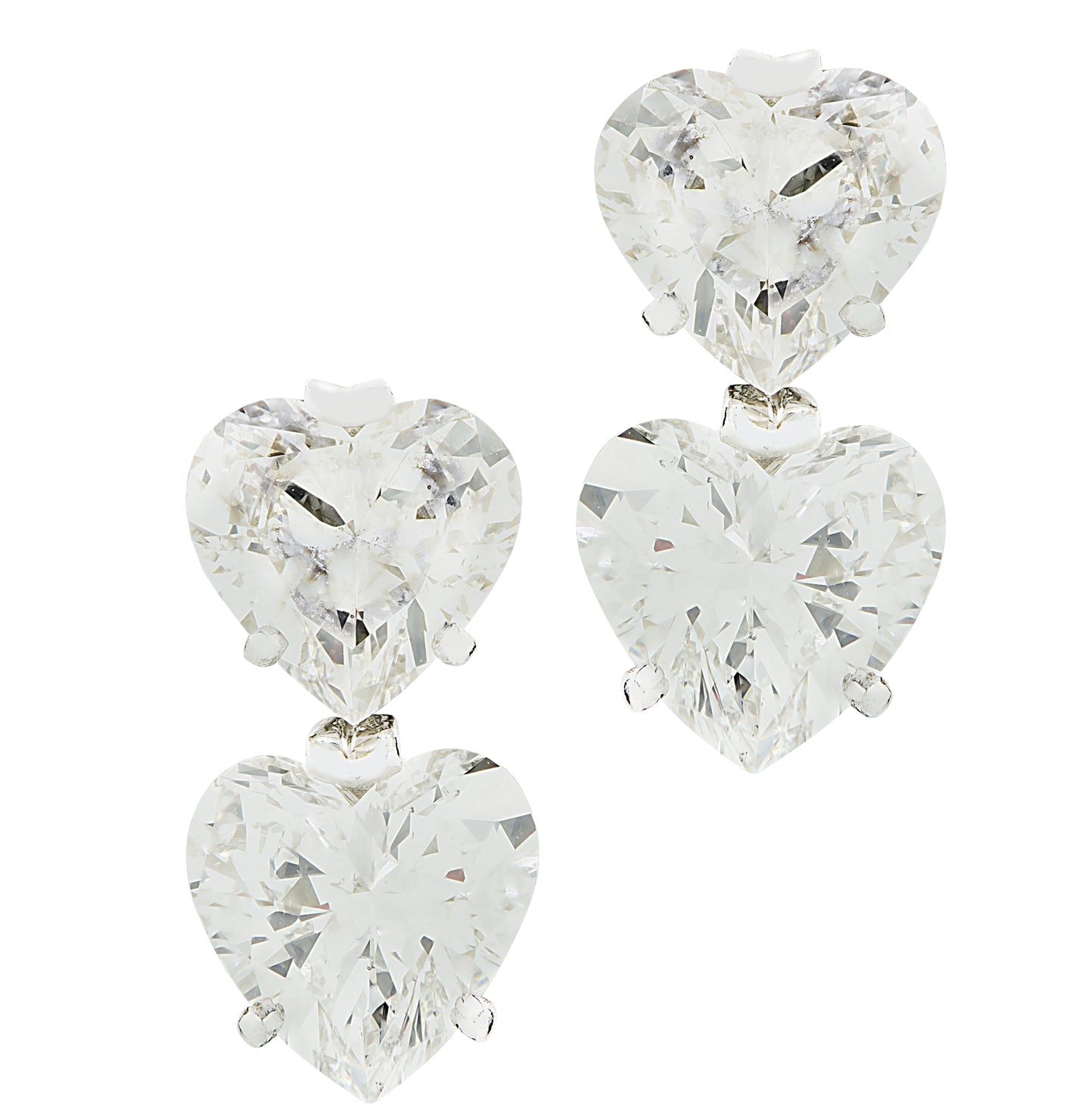 Vivid Diamonds GIA Certified 4.71 Carat Diamond Heart Drop Earrings -V46626