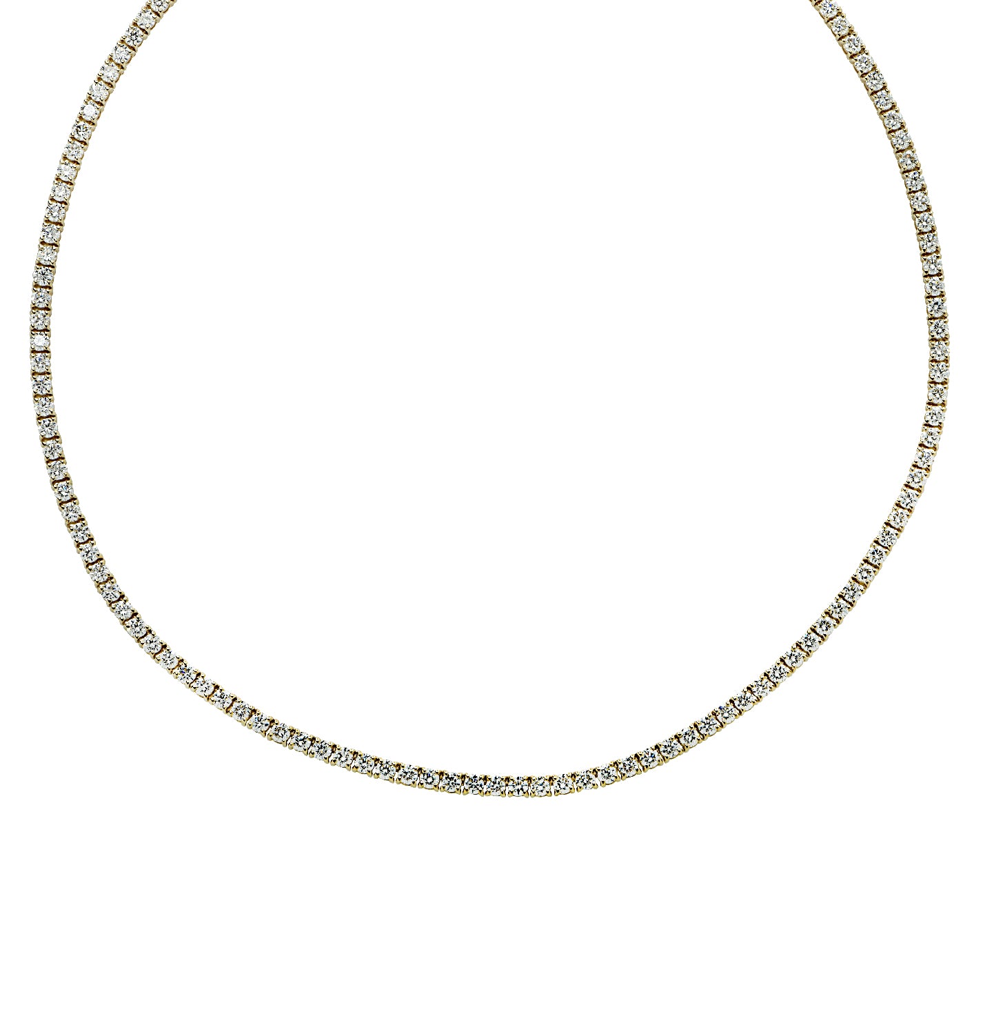 Vivid Diamonds 10.38 Carat Straight Line Diamond Tennis Necklace-V38429