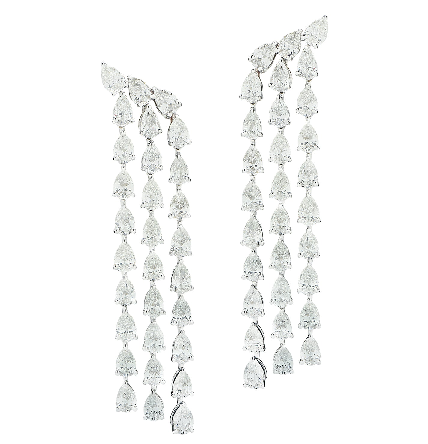 Vivid Diamonds 6 Carat Diamond Dangle Waterfall Earrings-V47021