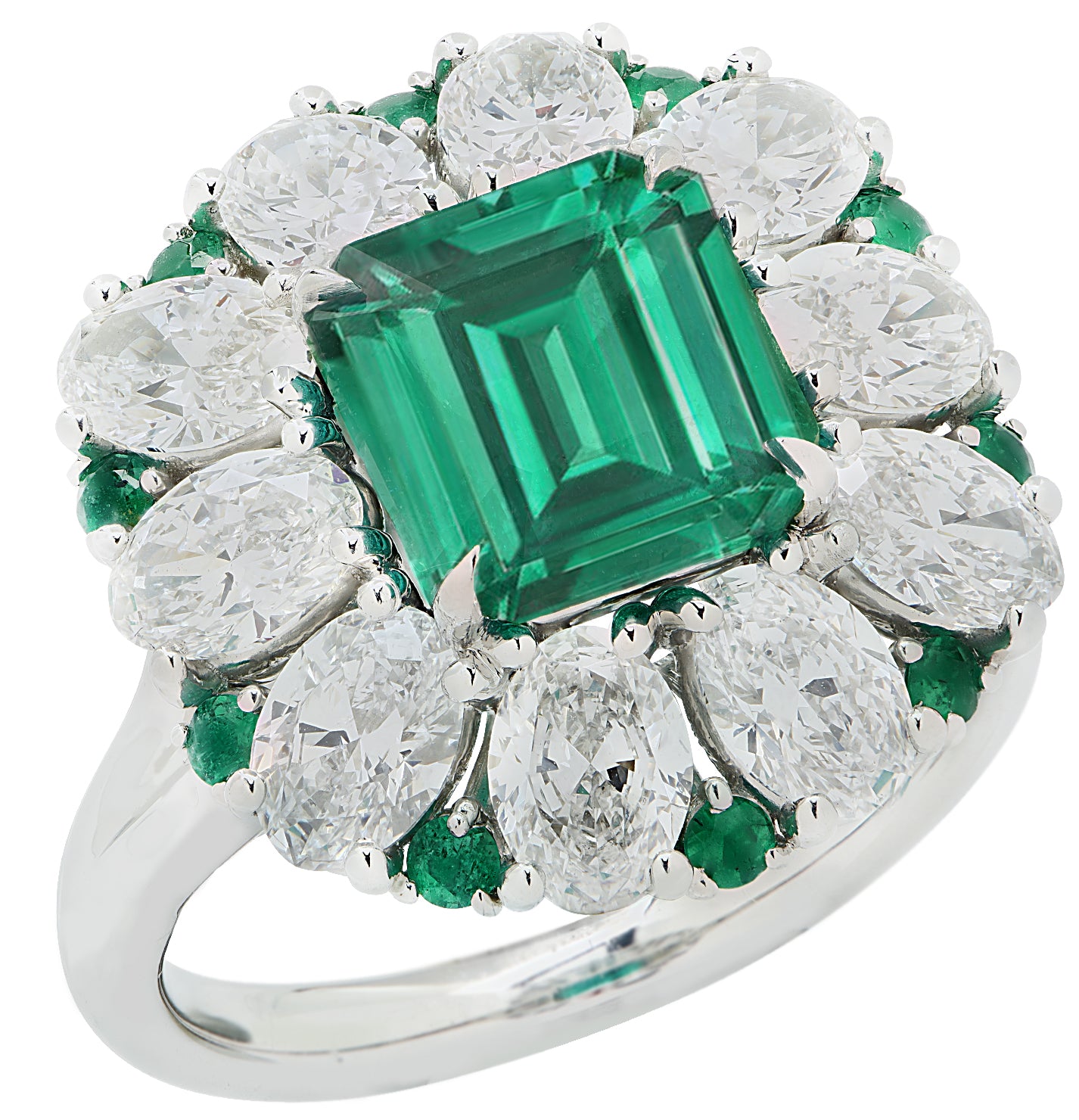 Vivid Diamonds 2.56 Carat Emerald and Diamond Ring -V47024