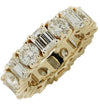 Vivid Diamonds 5.6 Carat Emerald Cut &amp; Round Brilliant Cut Diamond Eternity Band -V47076