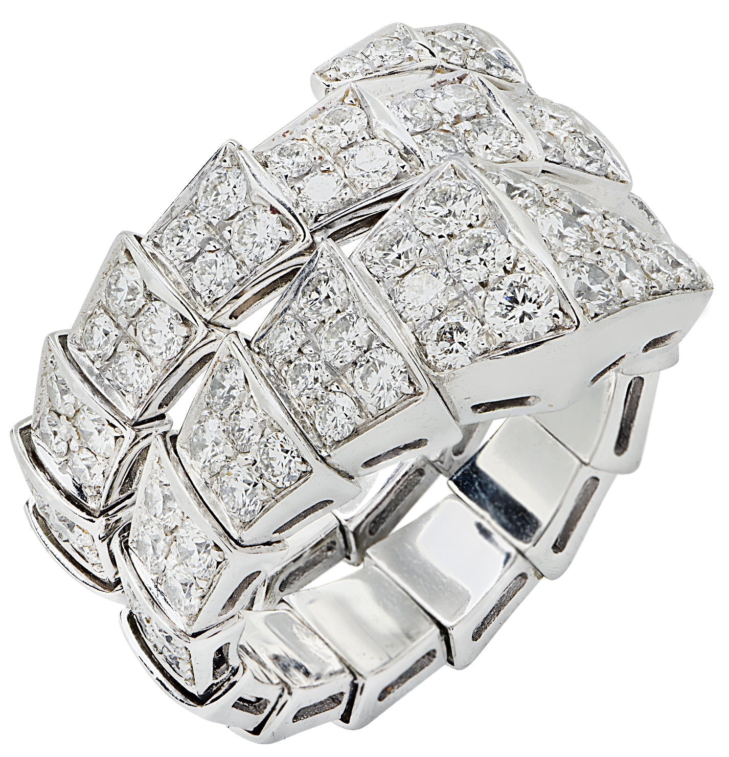 Bvlgari Double Coil Diamond Viper Serpenti Ring -V47080