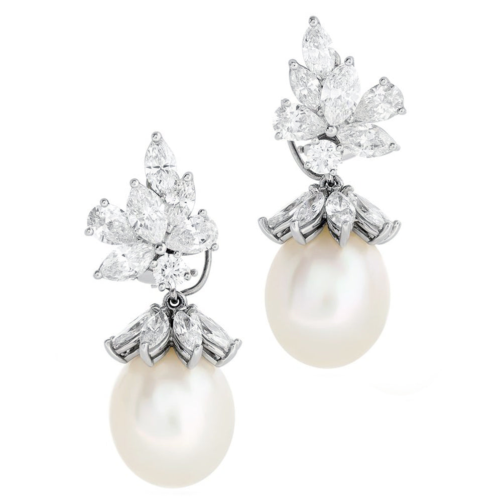 Tiffany & Co. 7.4 Carat Diamond and Pearl Day & Night Earrings -V47091