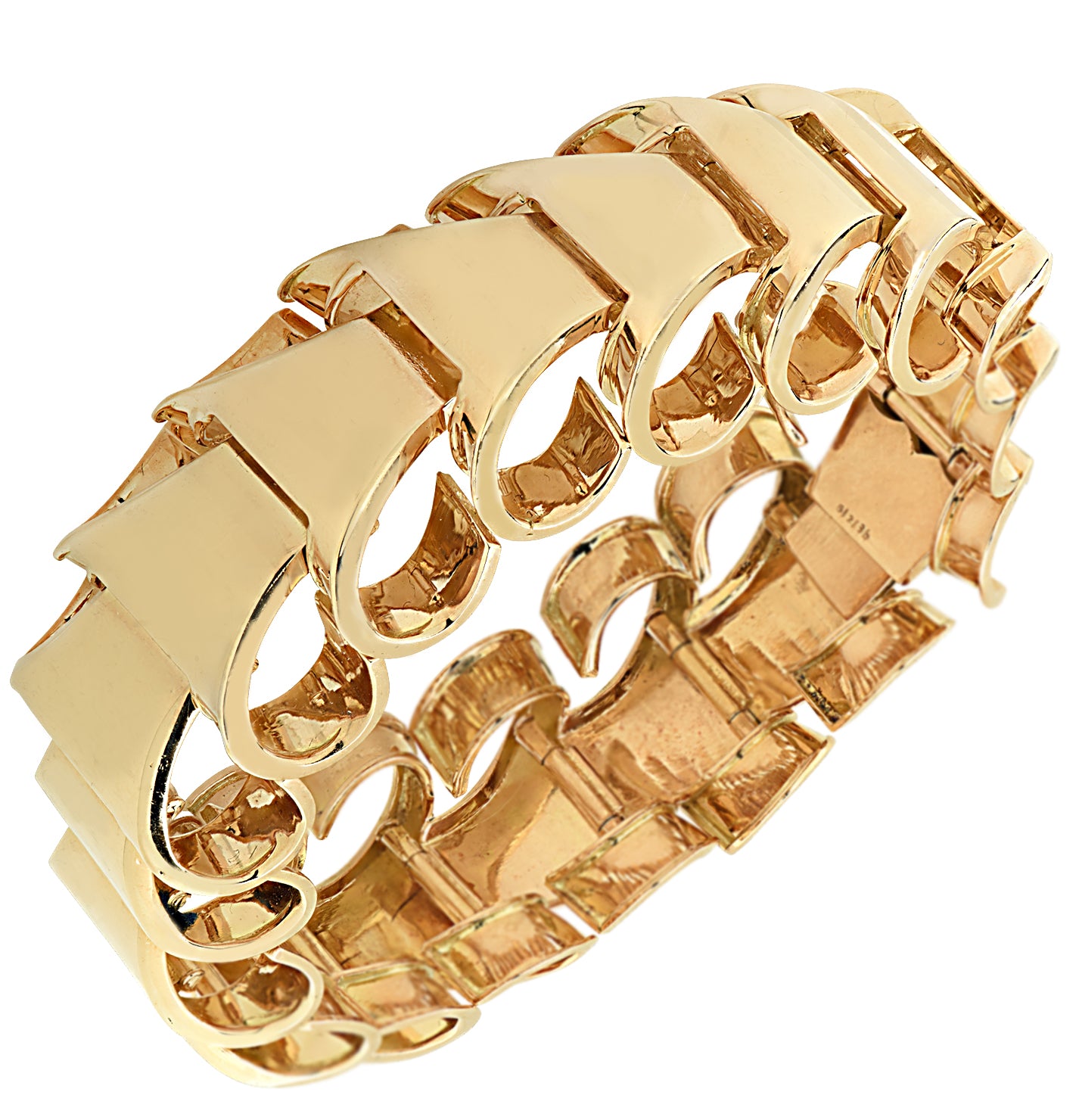 1950s French Retro 18 Karat Yellow Gold Bracelet -V47099