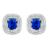 Vivid Diamonds 8.69 Carat Sapphire &amp; Diamond Halo Earrings -V47160