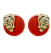 David Webb Italian Coral &amp; Ruby Tiger Earrings- V47169 - vividdiamonds