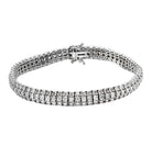 Chic 11.15ct Round Brilliant Diamond Tennis Bracelet by Vivid Diamonds, highlighting its fluid design and expert artistry with nearly 200 precision-matched diamonds.