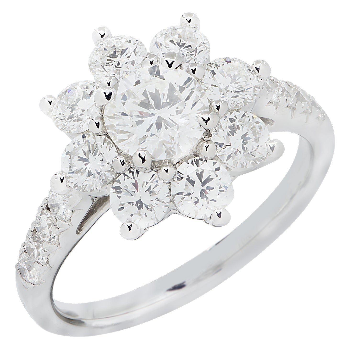 Vivid Diamonds 2.24 Carat Diamond Cluster Flower Ring -V47230