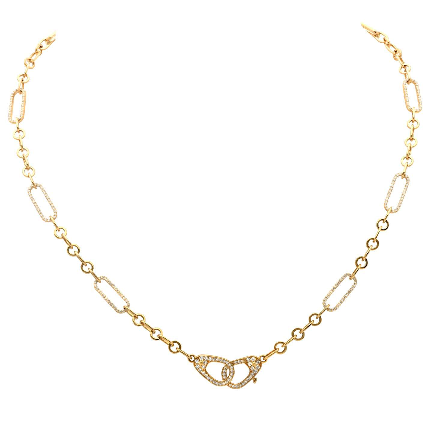 Timeless 18K Yellow Gold & 0.95 Carat Diamond Necklace by Vivid Diamonds, featuring a luxurious design with delicate links and a stunning diamond detail.