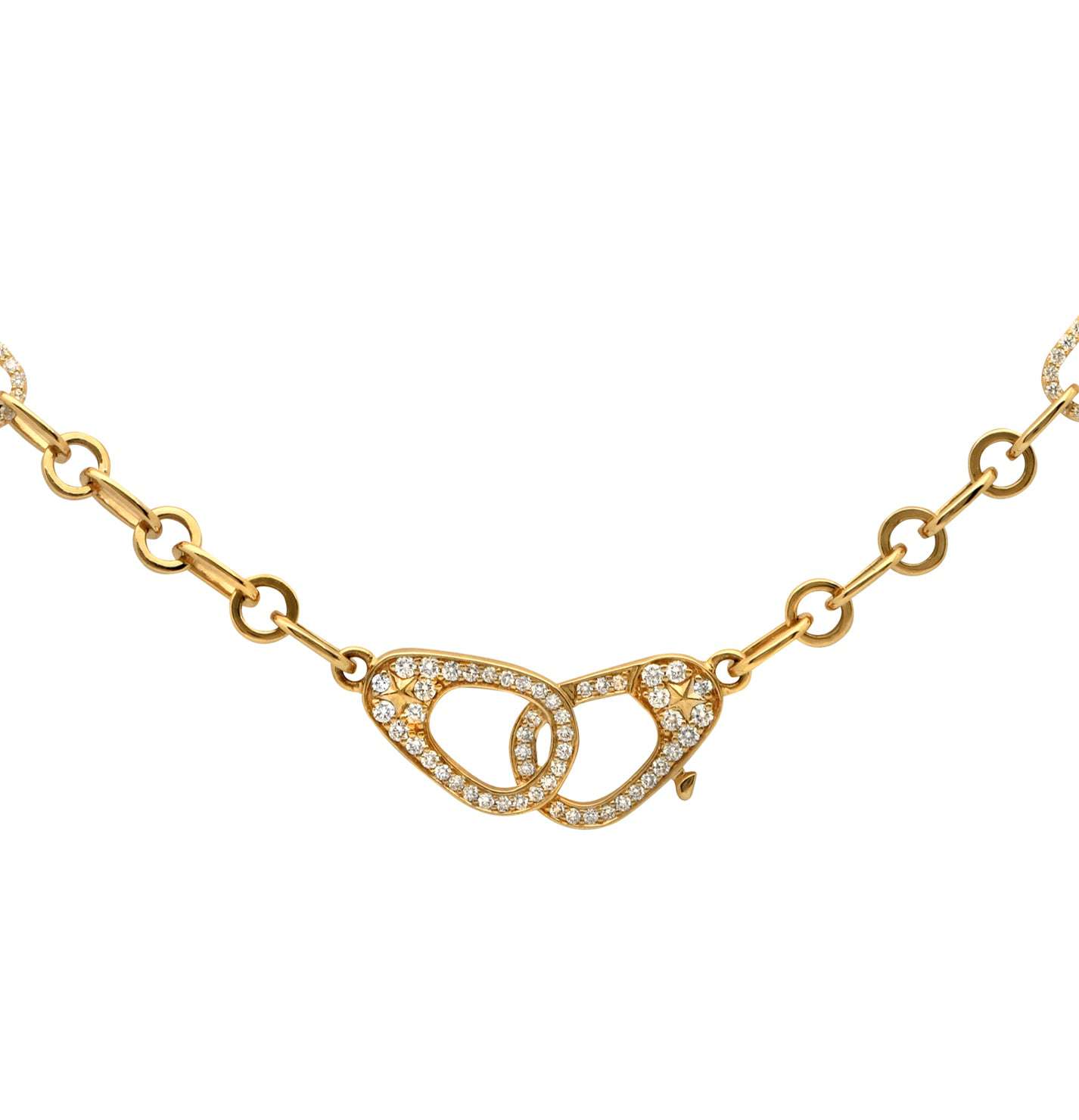 Timeless 18K Yellow Gold & 0.95 Carat Diamond Necklace by Vivid Diamonds, showcasing exquisite craftsmanship with a sparkling design featuring round brilliant cut diamonds elegantly set in a luxurious yellow gold chain.