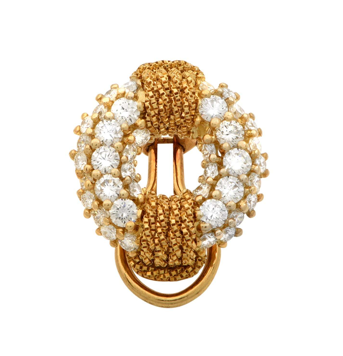 Stunning 18K Yellow Gold and Diamond Stud Earrings from Vivid Diamonds, adorned with 2.40ct round brilliant diamonds, embodying luxury and modern elegance.