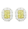 Vivid Diamonds 12.08 Carat Yellow Diamond and White Diamond Stud Earrings -V47336 - vividdiamonds