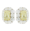 Vivid Diamonds 12.08 Carat Yellow Diamond and White Diamond Stud Earrings -V47336 - vividdiamonds