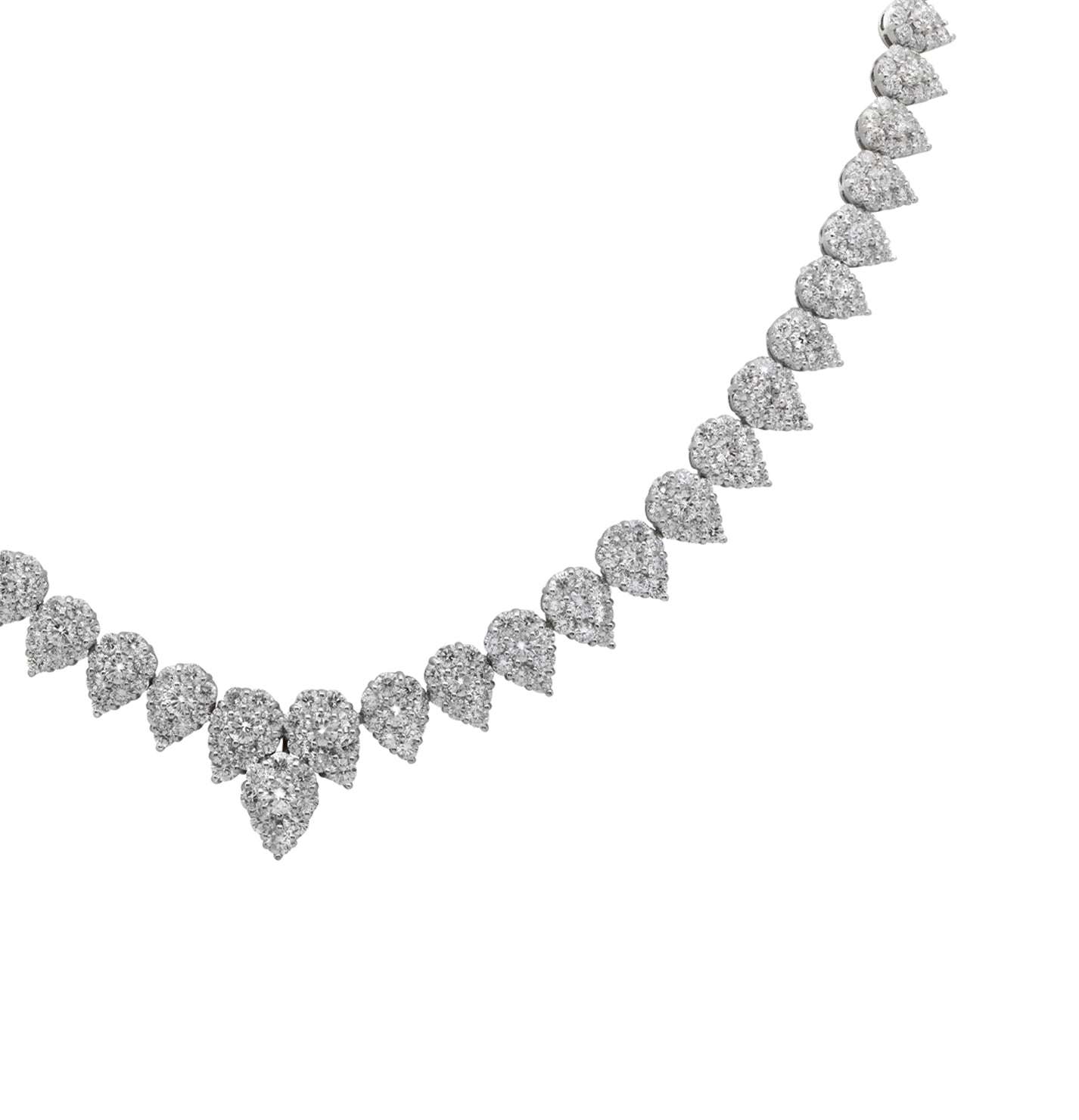 Radiant Elegance: 18k White Gold Diamond Necklace with Removable Morganite Pendant – V47340 Vivid Diamonds