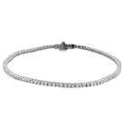 A stunning view of the 14K White Gold Diamond Bracelet by Vivid Diamonds, featuring 93 diamonds with a total weight of 2.30 carats. This bracelet radiates elegance and luxury, perfect for any occasion.
