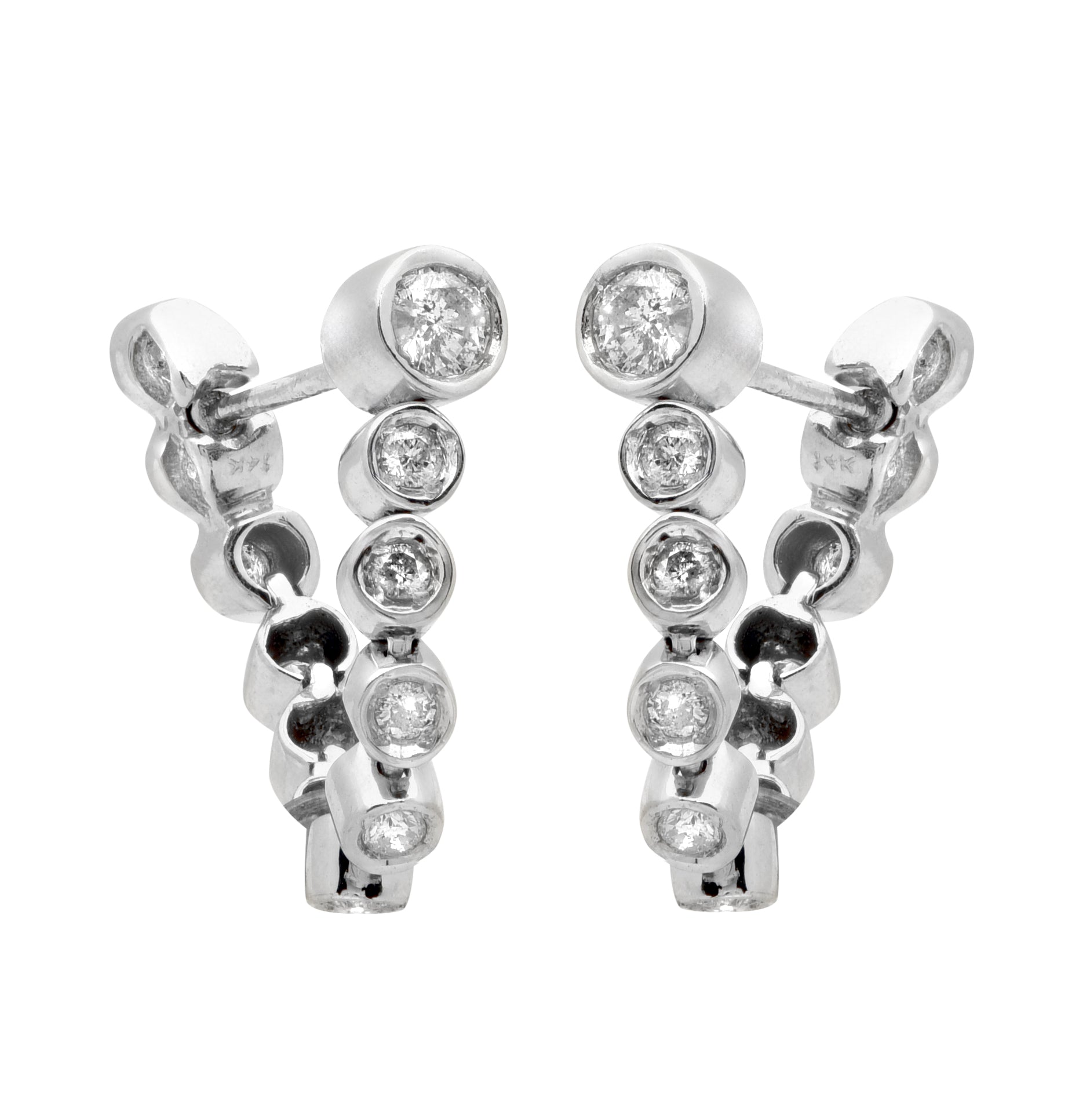 Elegant 14K White Gold Diamond Stud Earrings with 0.46 Carats Round Brilliant Cut from Vivid Diamonds, featuring a timeless and luxurious aesthetic.