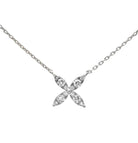 Exquisite Floral Diamond & White Gold Necklace showcasing a stunning floral-inspired design with brilliant cut diamonds, crafted by Vivid Diamonds.