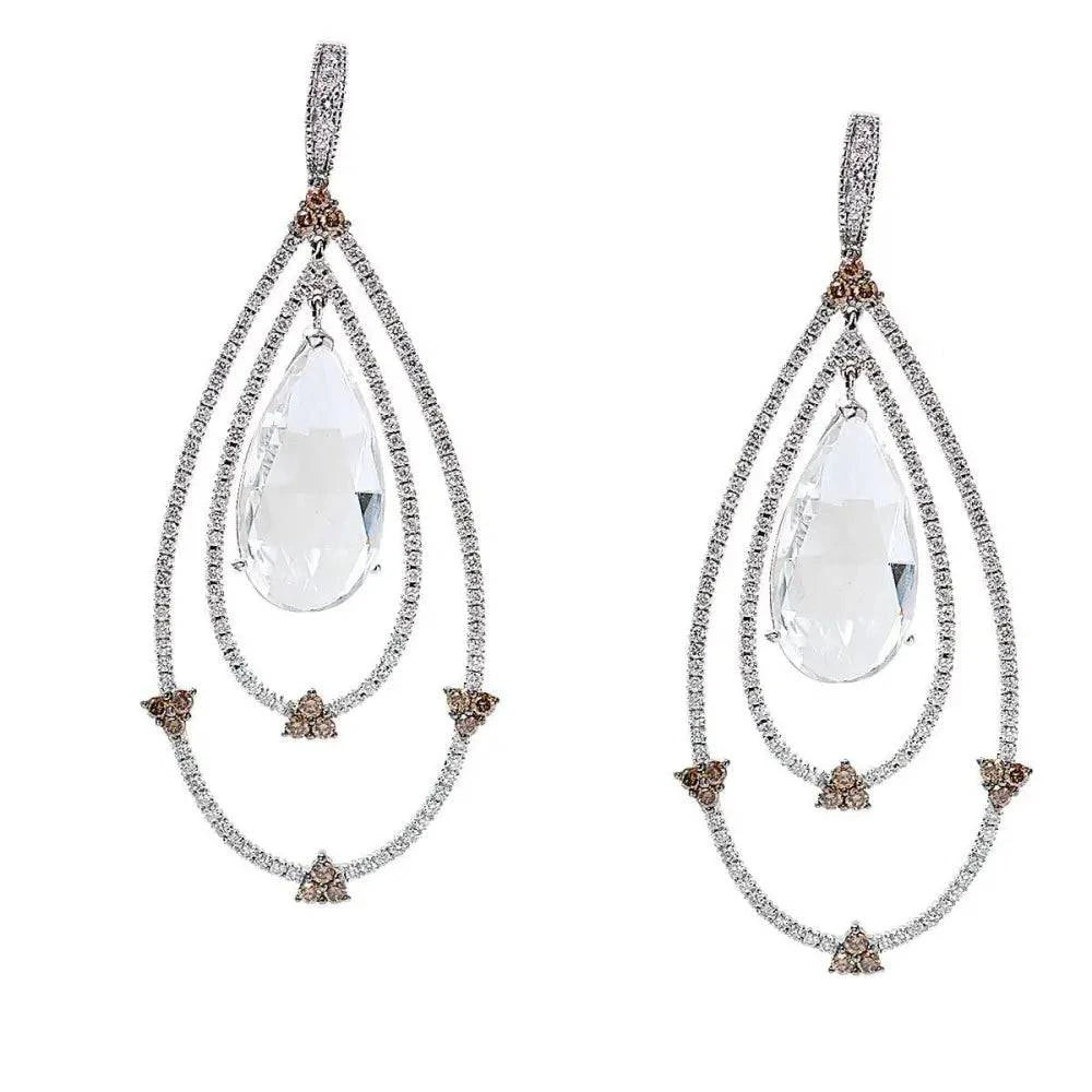 21.35 Carat Quartz And Diamond Earrings - Vivid Diamonds