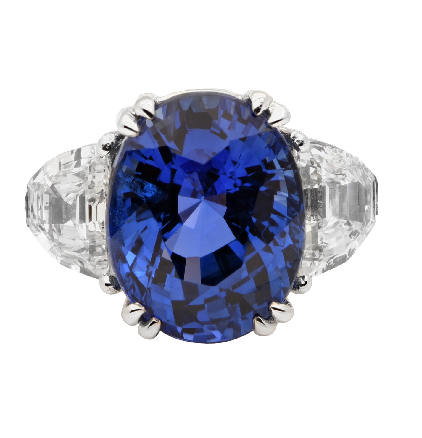 Sapphire and Diamond Ring in Platinum – V48083